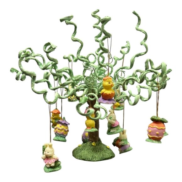 Mini Miniature Easter Tree Spring Eggs Decor Decoration Rabbit Bunny Easter VTG - Picture 11 of 13
